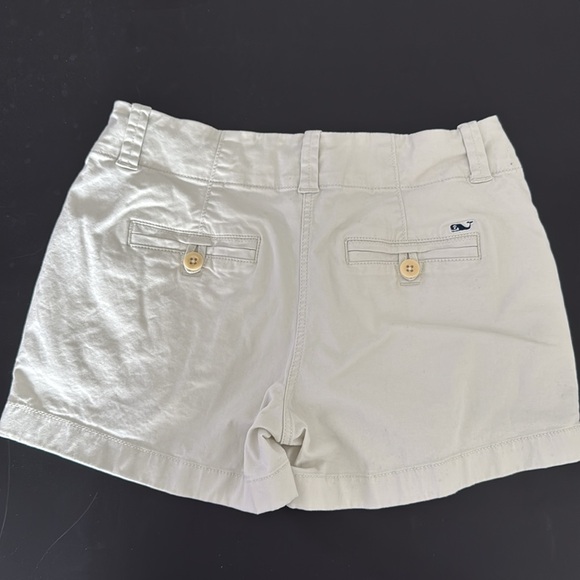 Vineyard Vines Chino Shorts Womens 00 Junior Light Khaki Slash Pockets Stretch - Picture 1 of 3